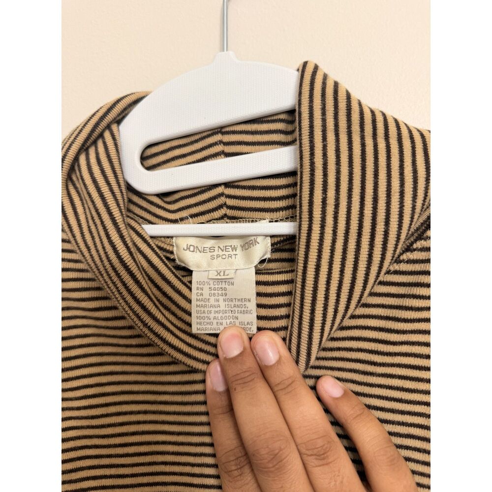 Jones New York | Y2K Striped Turtleneck Top